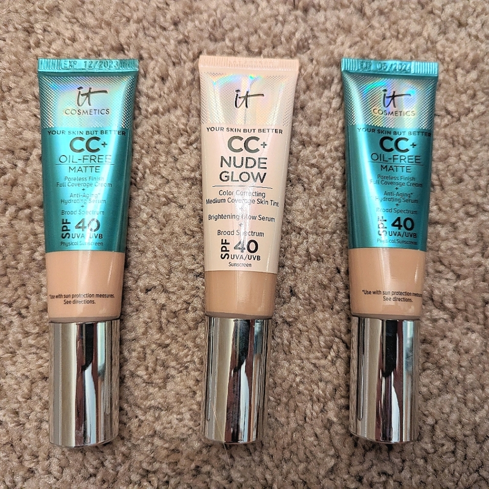 IT Cosmetics CC BB Cream - 2 Oil Free Mattes and 1 Nude Glow (Light/Fair Light)